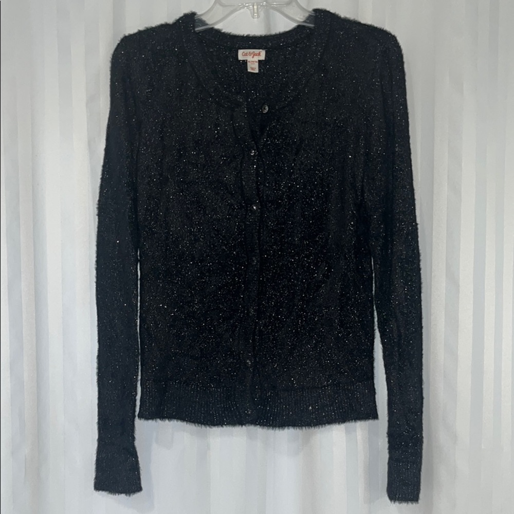 Cozy Black Fuzzy Shimmer Sweater by Cat & Jack